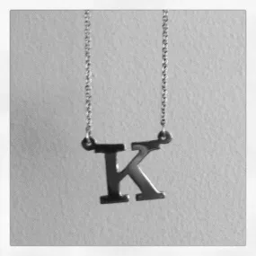 14kt Gold Mini Initial Necklace 18 inch Block Lettering