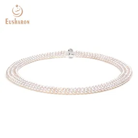 4-4.5mm Three-Strands White Freshwater Pearl Necklace