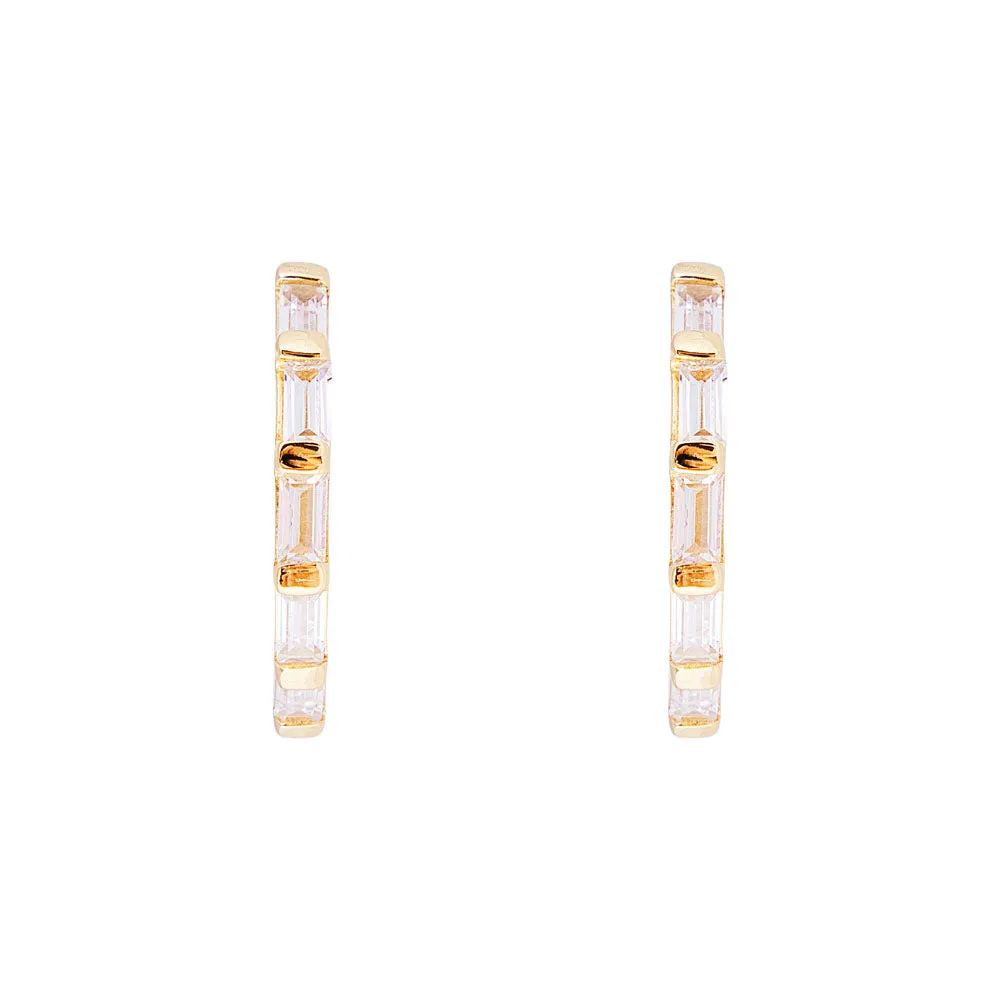 CRYSTAL BAGUETTE MIDI HOOPS