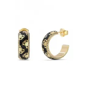 Ladies Gold Plated 23mm Hoop 4G Pattern Earrings UBE02278YGBK