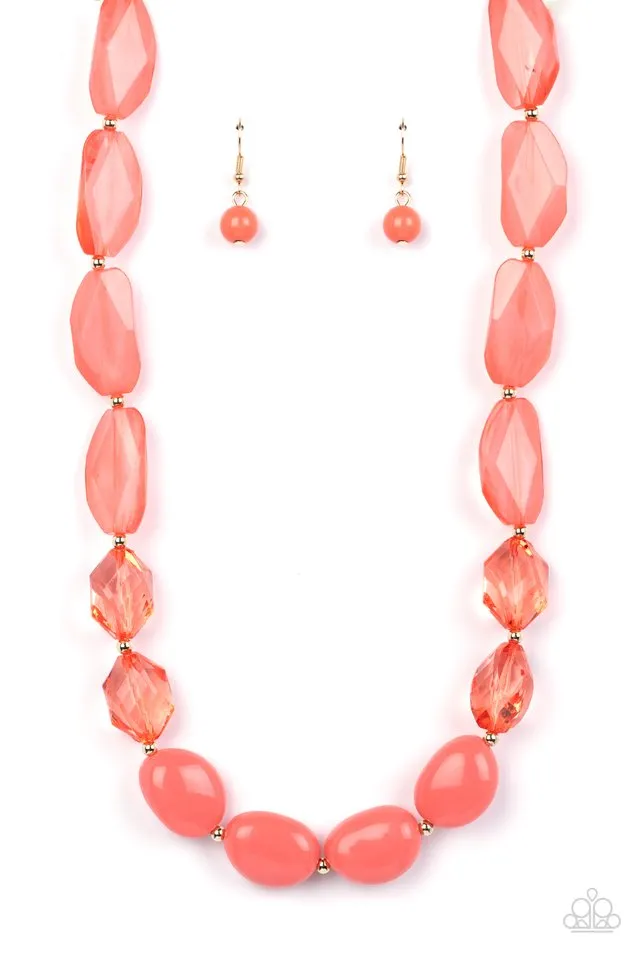 Paparazzi Necklace ~ Private Paradise - Orange