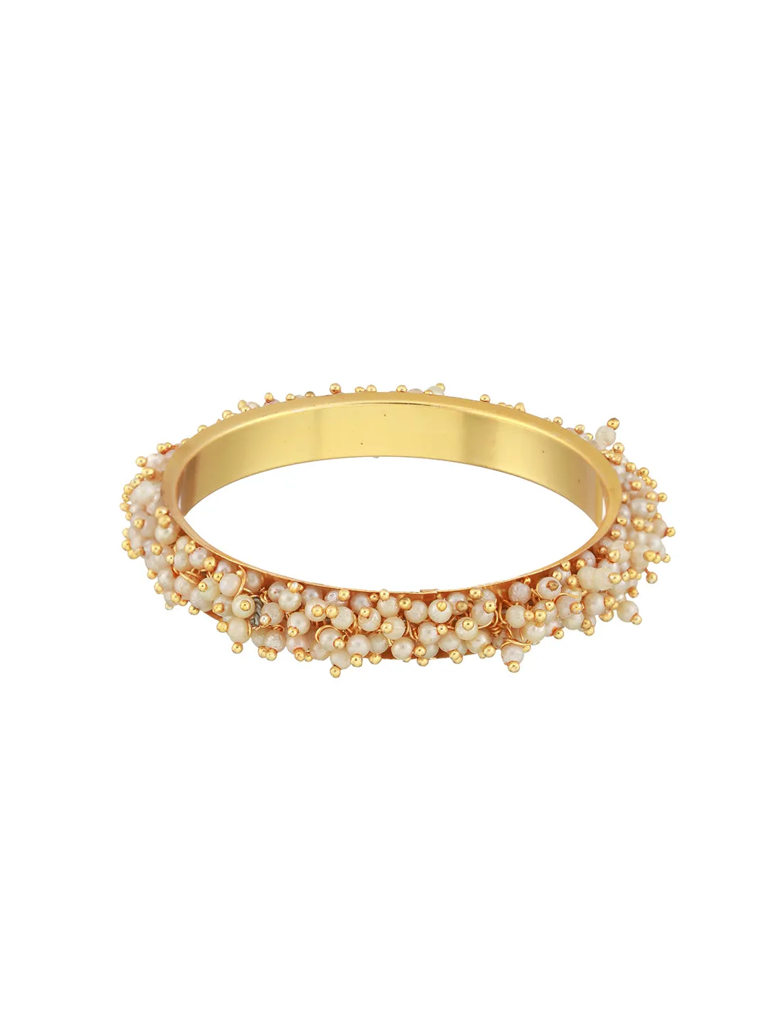 Set Of 2 Gold-Plated Pearl Beaded Bangles