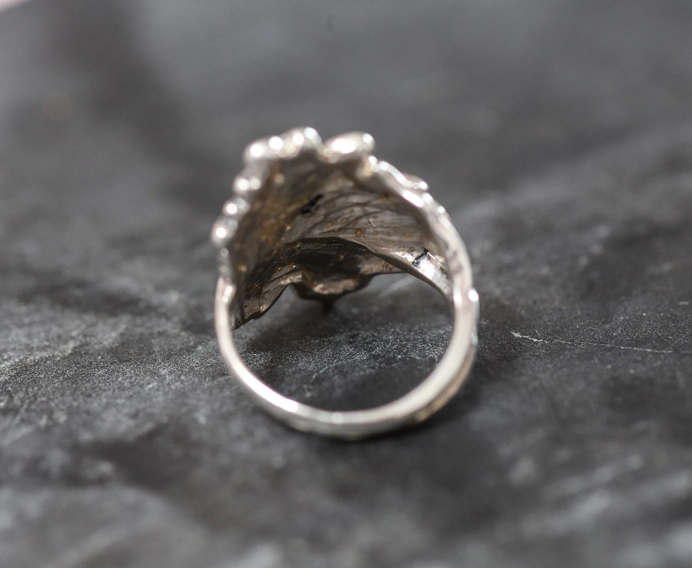 Silver Leaf Ring - Maple Leaf Ring - Statement Leaf Ring