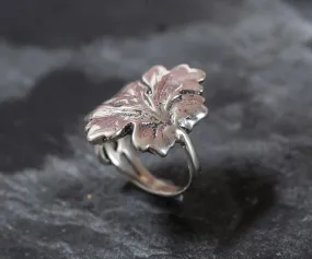 Silver Leaf Ring - Maple Leaf Ring - Statement Leaf Ring