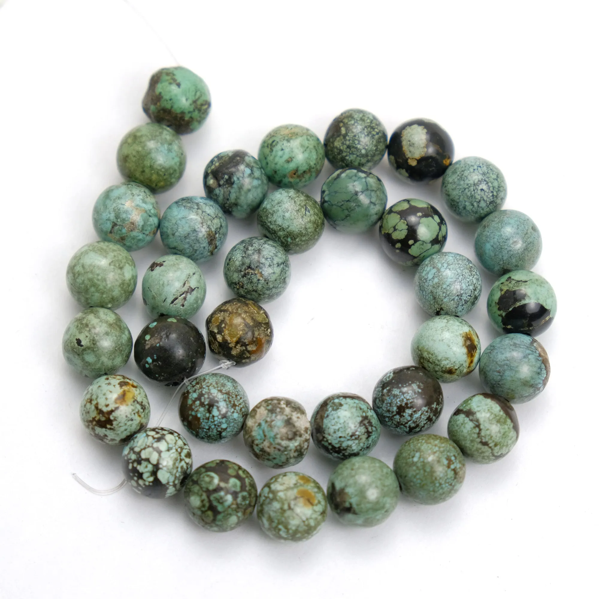 Tibetan Turquoise 12mm Strand #1